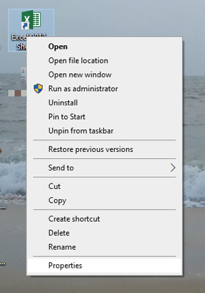 Excel-Eigenschaften Excel Properties