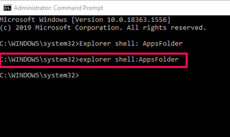 Explorer Shell Apps-Ordner Explorer Shell:appsfolder