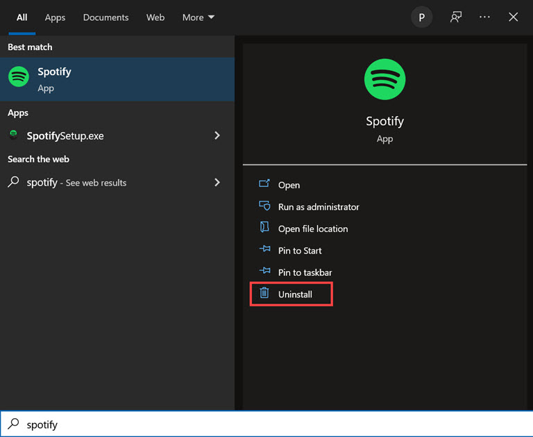 Disinstalla Spotify Uninstall Spotify
