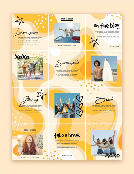 เทมเพลตฟีดปริศนา Instagram Instagram Puzzle-Feed Template