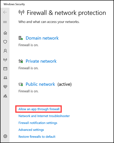Allow An App Through Firewall
