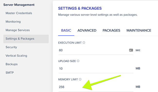 Aumente seu limite de memória para uma tarefa PHP