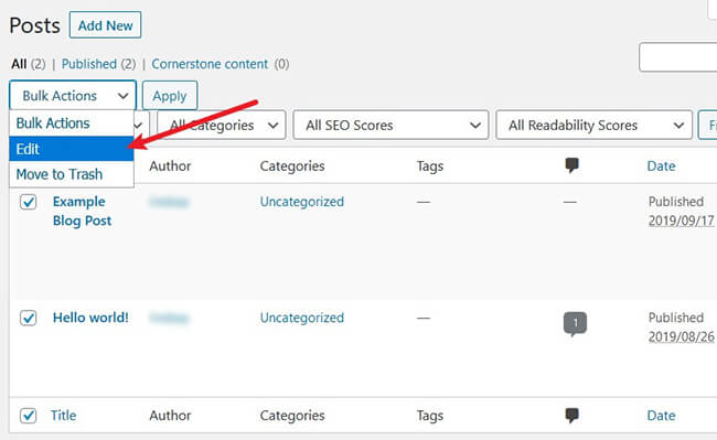 akcje zbiorcze - edytuj