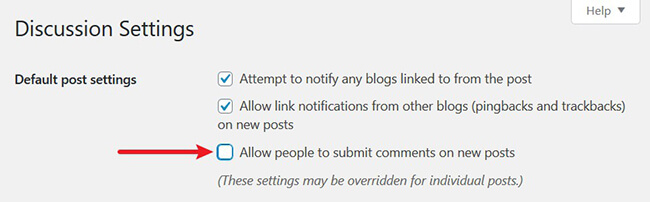 wyłącz przyszłe komentarze