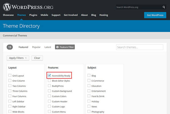 wordpress.org 可访问主题
