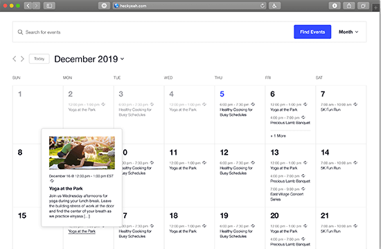 Pluginul pentru calendarul evenimentelor
