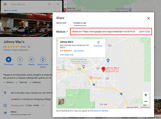 intégrer le code de google map