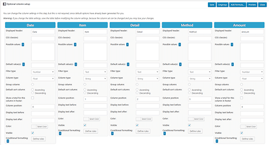 Дополнительная установка столбца
