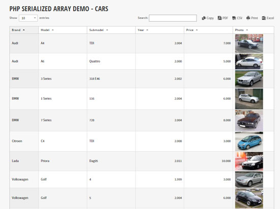 печатать массив в wordpress с плагином wpdatatables wordpress
