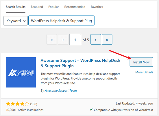 instale y active el servicio de asistencia de wordpress y el complemento de soporte