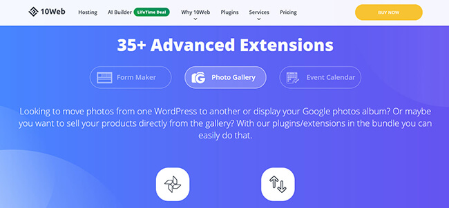 Galería de fotos por 10Web Página de inicio