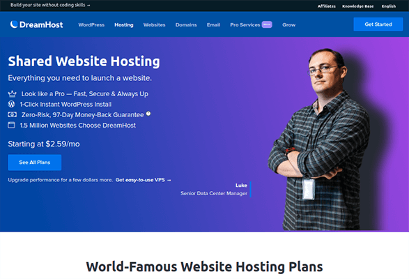 استضافة Dreamhost المشتركة