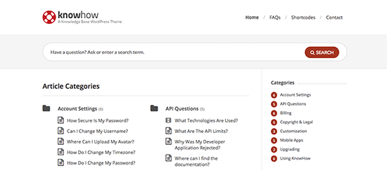 ノウハウナレッジベースのWordPressテーマ