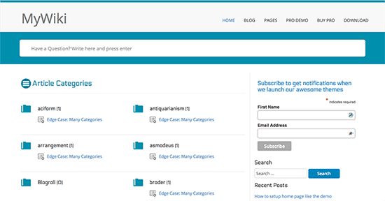 MyWikiナレッジベースのWordPressテーマ
