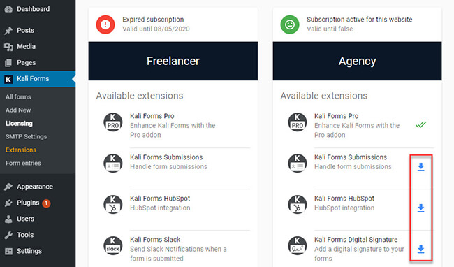 Kullanmak istediğiniz PRO eklentilerini indirin