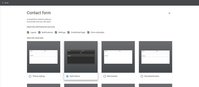 Formunuzun düzenini seçin