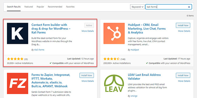 Kali Forms'u bulun ve yükleyin