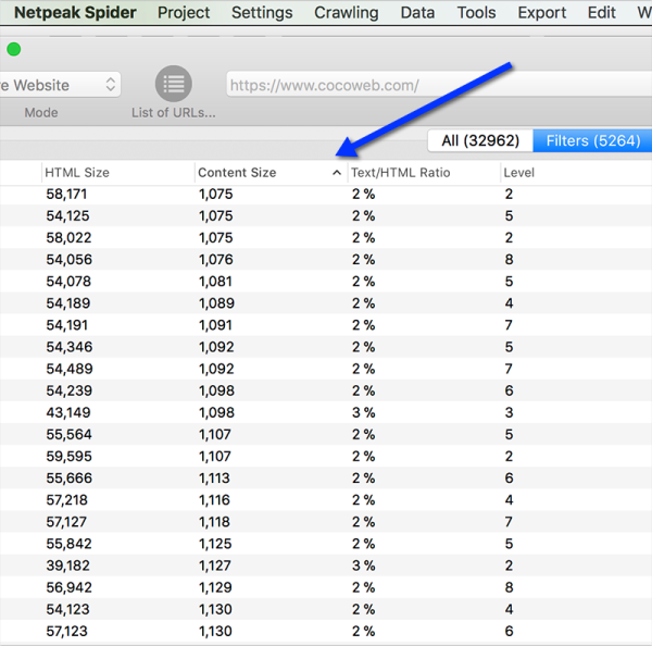 Pająk cienka zawartość