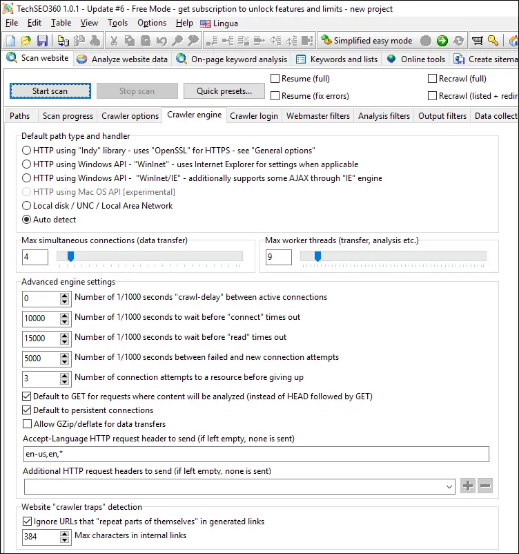 konfigurasi mesin perayap