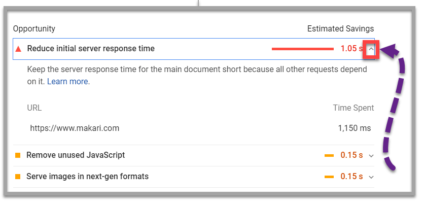 PageSpeed Insights 機會報告