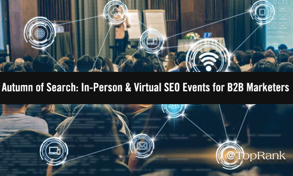 Teilnehmer und Redner der B2B-Marketing-Konferenz auf der Bühne.