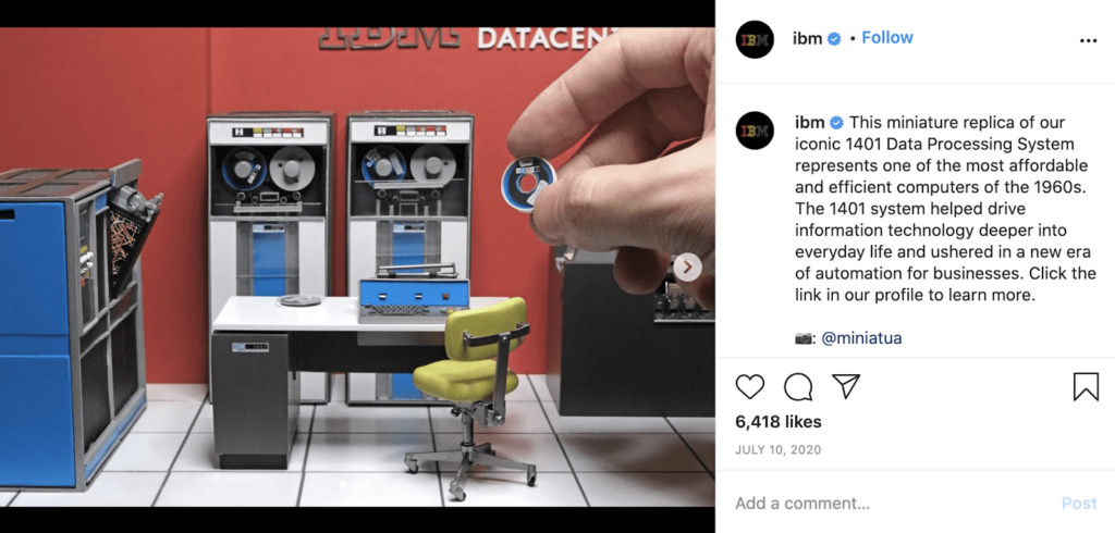 Publicação do Instagram da IBM