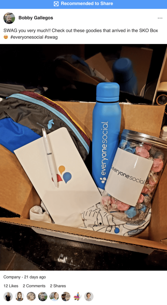 Exemplo de tipo de funcionário de influenciador de mídia social