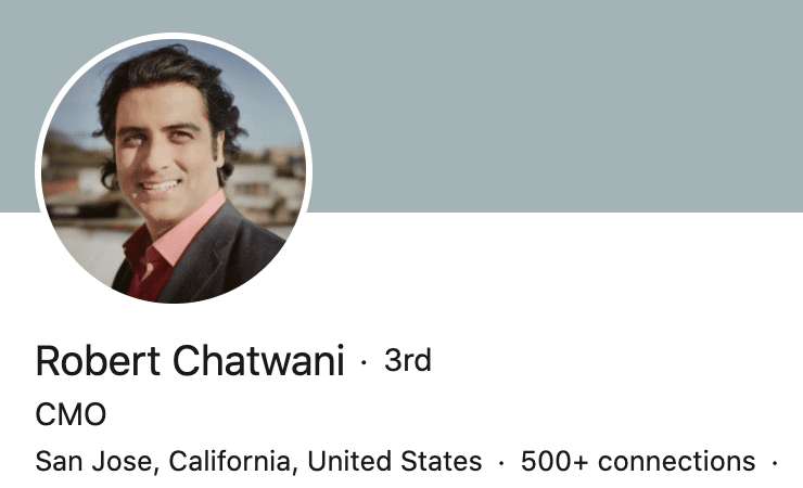 Perfil do LinkedIn de Robert Chatwani