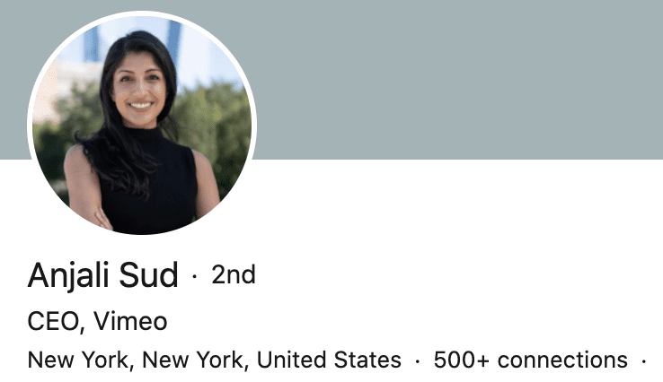 Perfil do LinkedIn de Anjali Sud