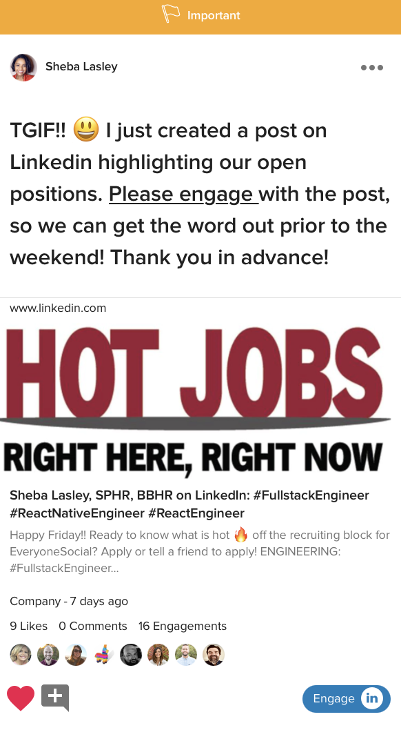 posting keterlibatan sosial semua orang