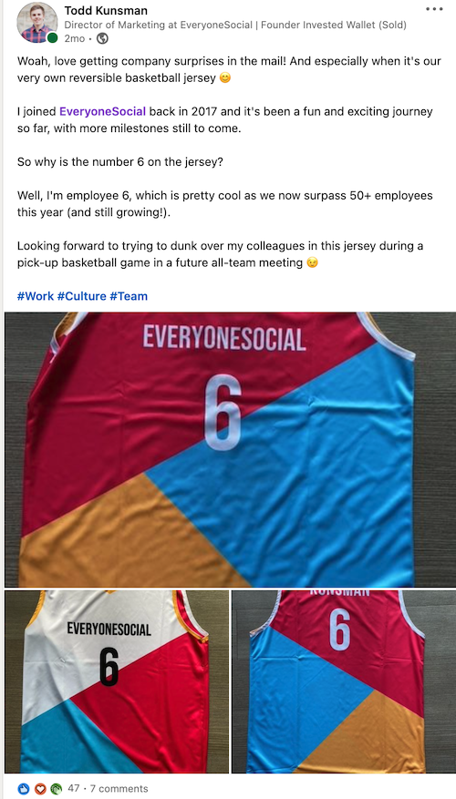 Exemplo de postagem social de cultura.