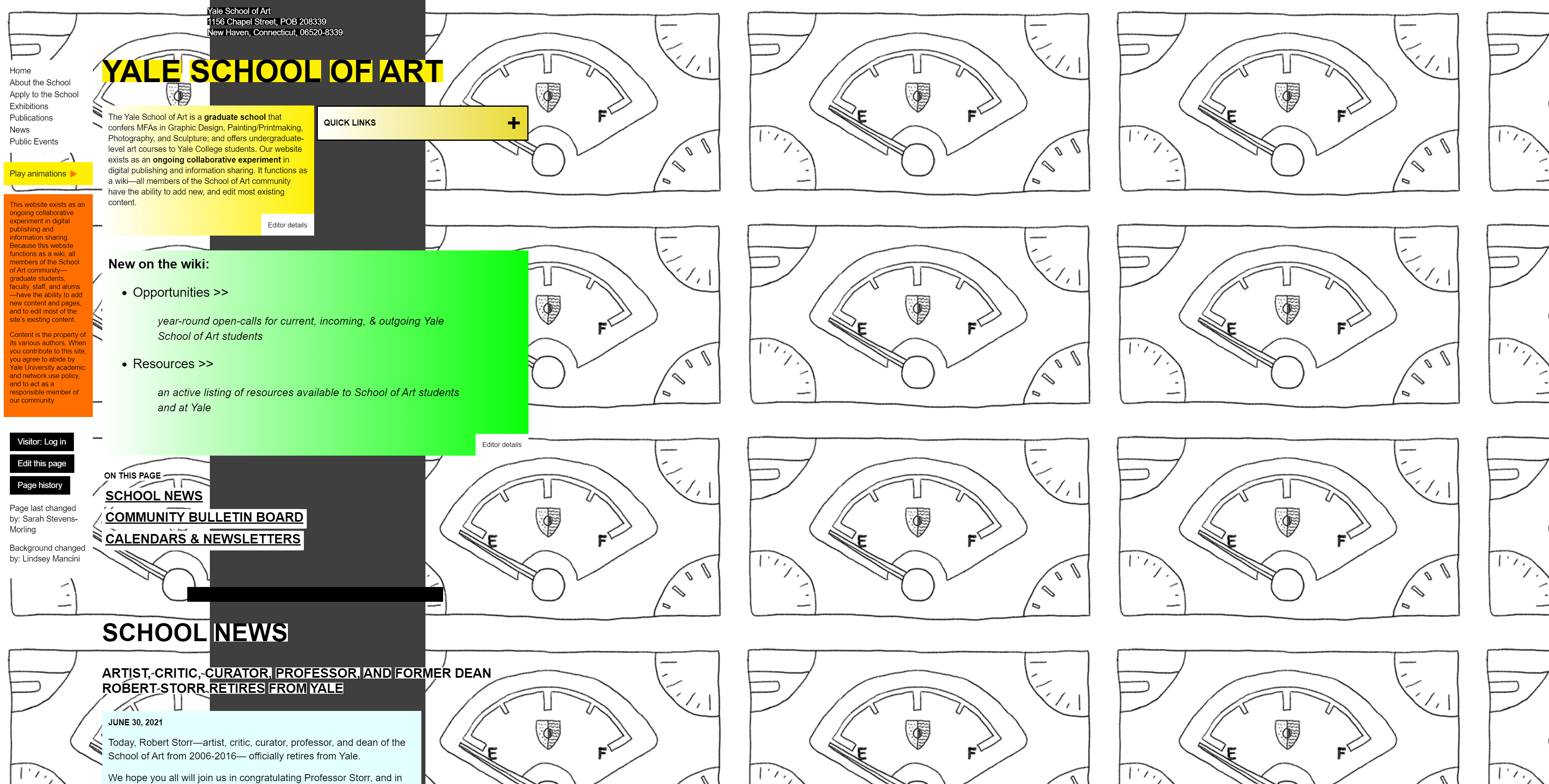 Сайт Йельской школы искусств