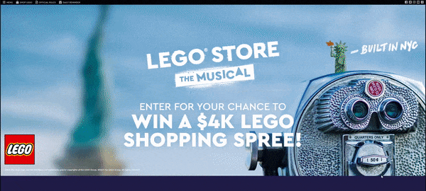 Лендинг для конкурса LEGO