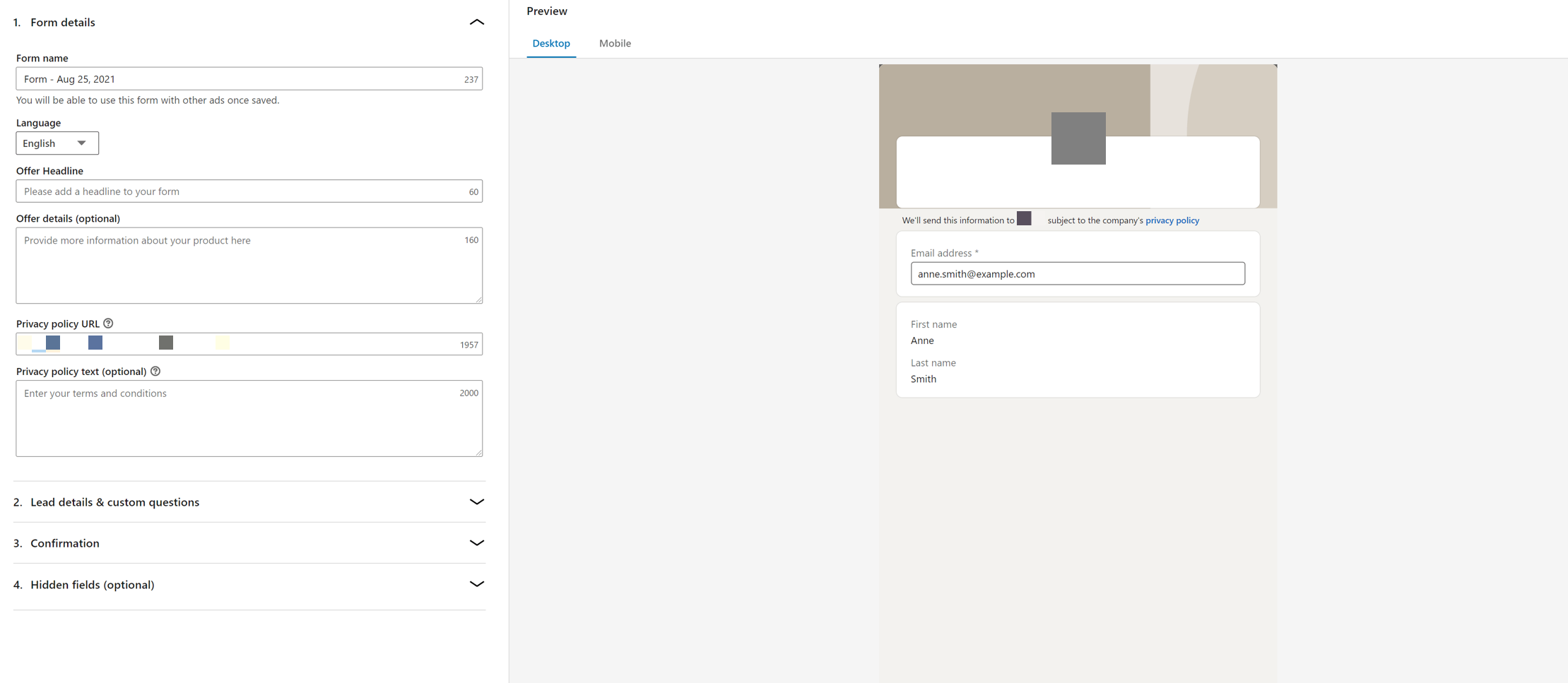 LinkedIn Lead Gen Form 工具