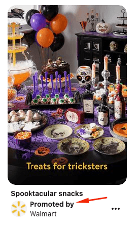 Beworbener Pin für Halloween von Walmart