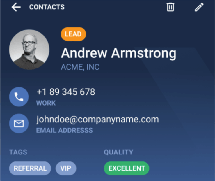 CRM 软件中的客户资料