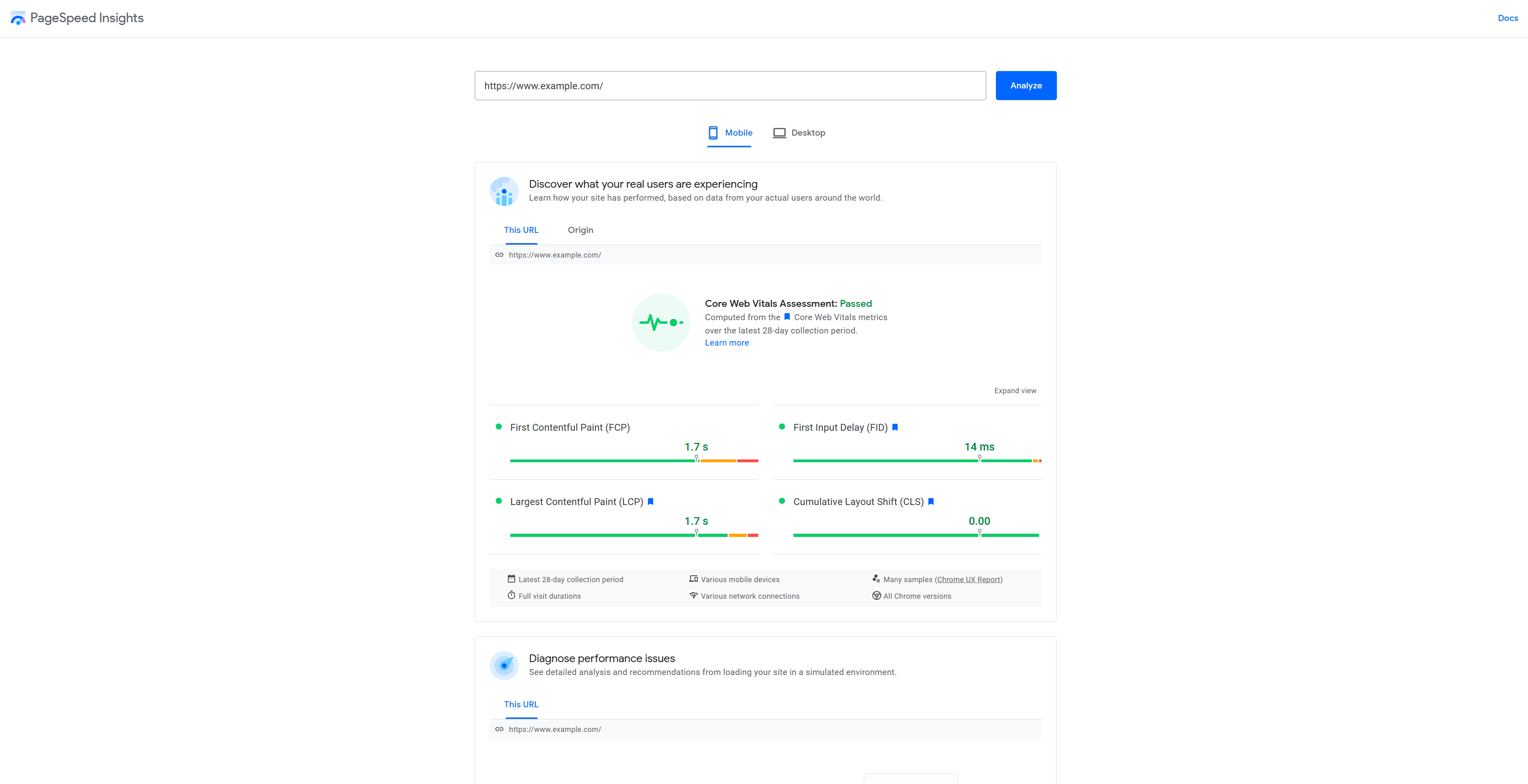 Google의 PageSpeed Insights 도구