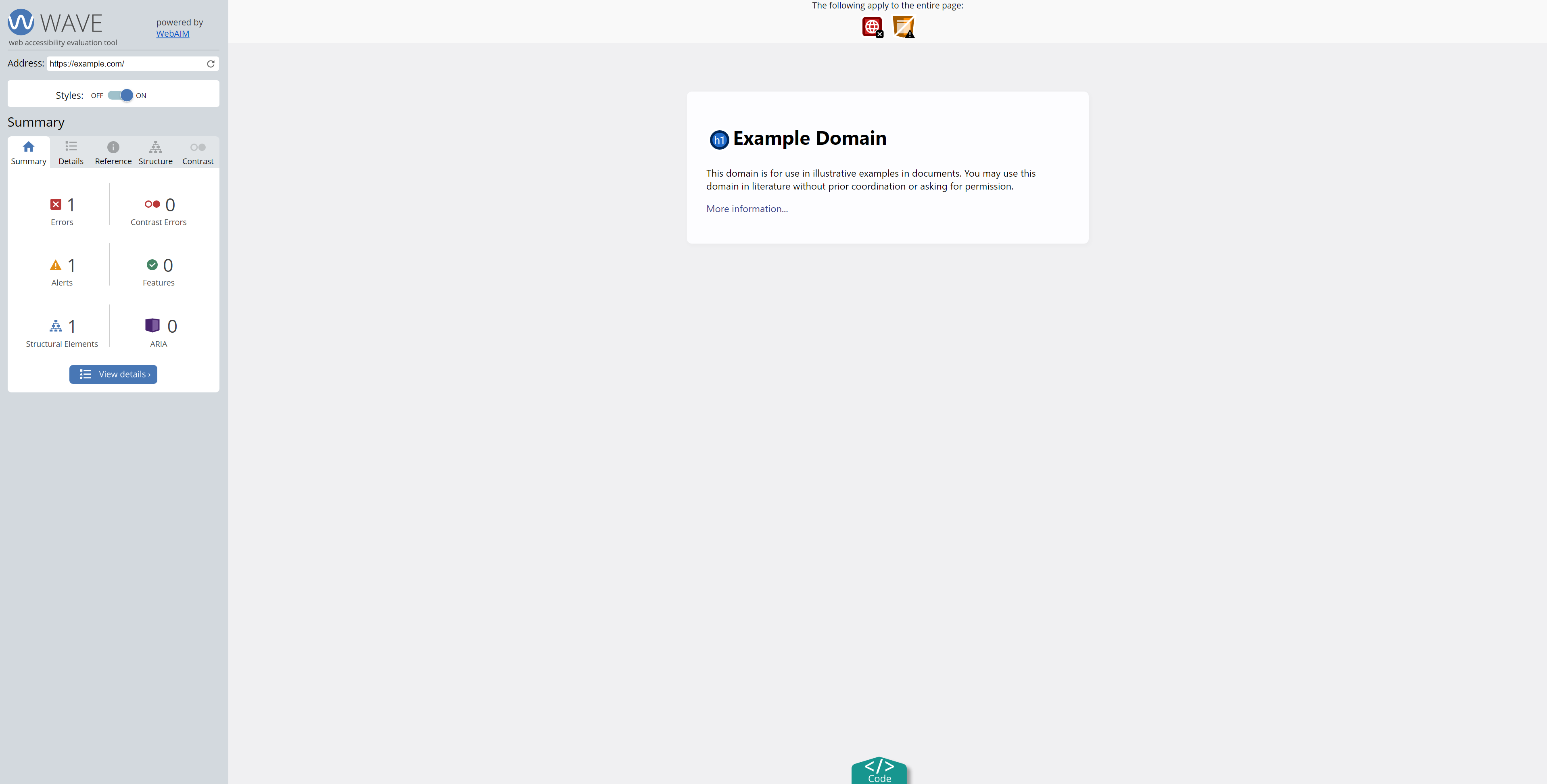 WAVE 접근성 검사기