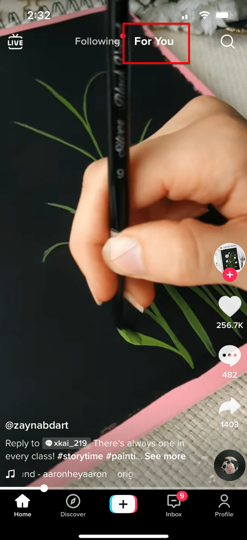 La pagina TikTok per te