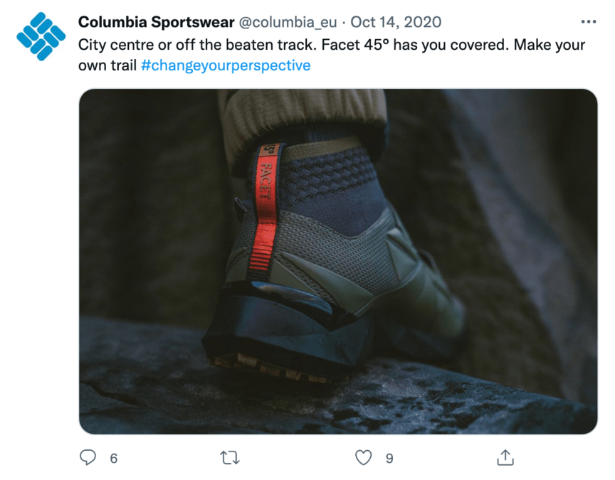 Reklama w mediach społecznościowych Columbia Sportswear