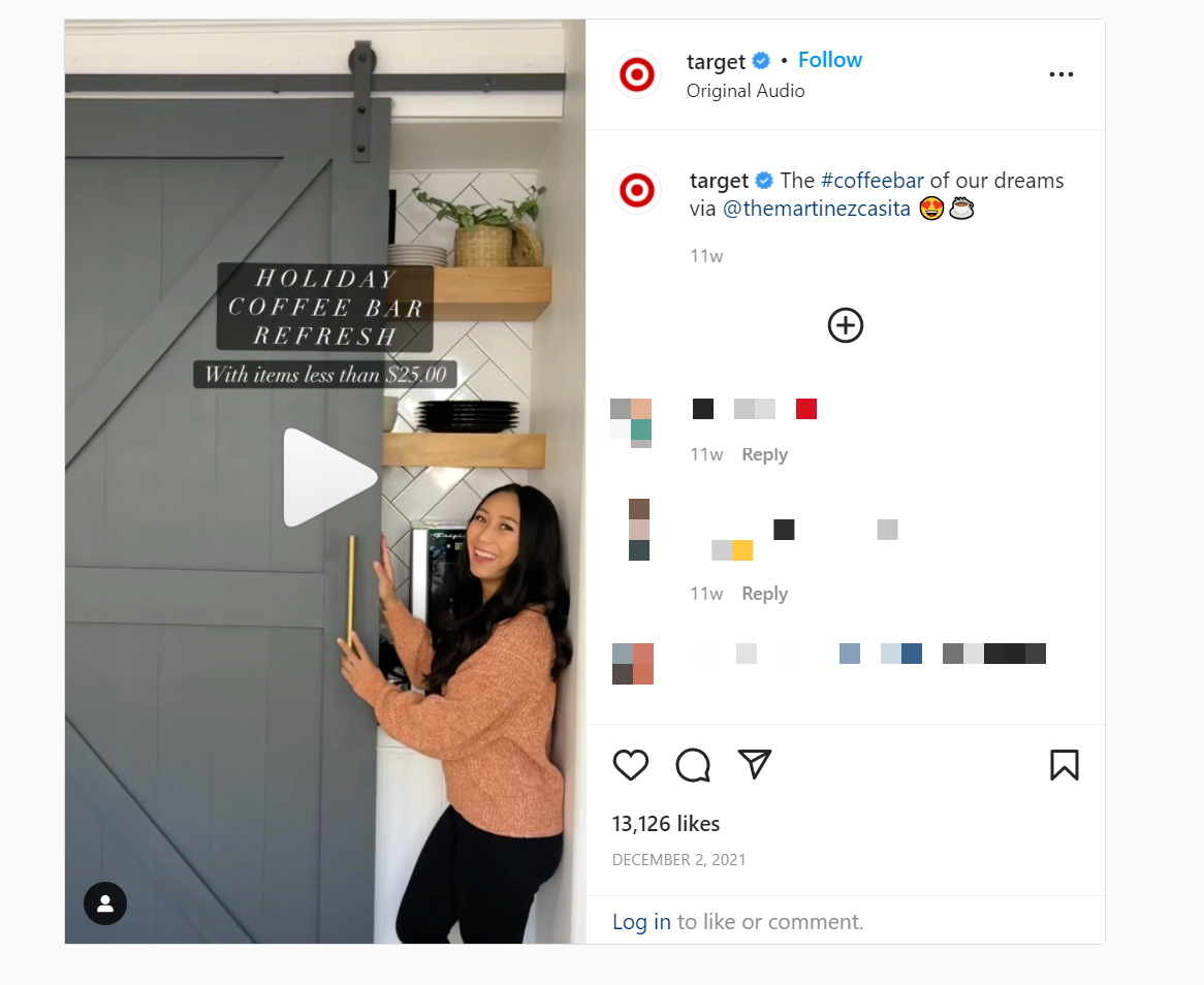 O bobina Instagram de la Target