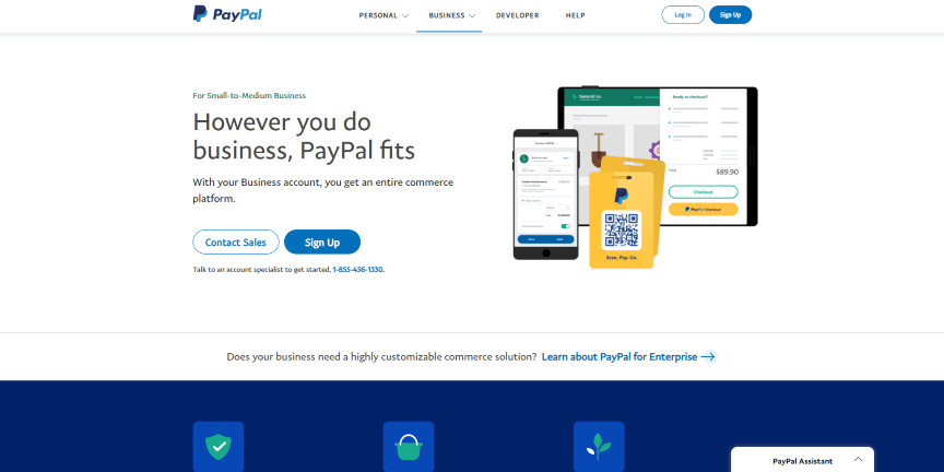 Beranda bisnis PayPal