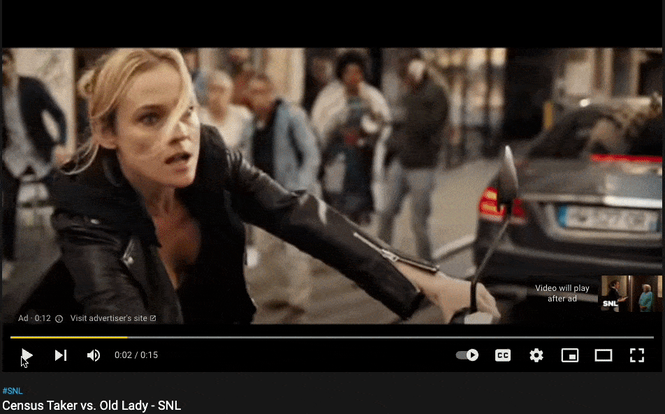 โฆษณา YouTube โปรโมตวิดีโอที่เข้าฉายในโรงภาพยนตร์