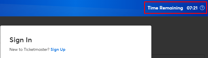 在 TicketMaster 網站上完成購票倒計時