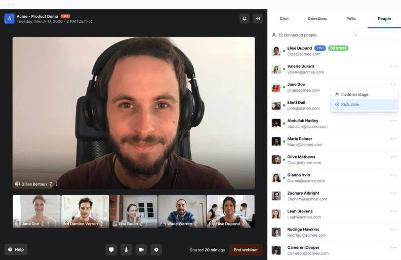 функция чата вебинара