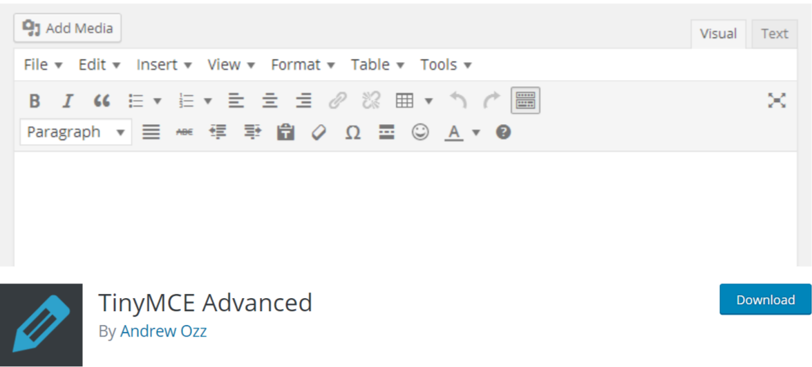 TinyMCE Advanced — 타이포그래피 WordPress 플러그인 TinyMCE Advanced — Typography WordPress Plugins