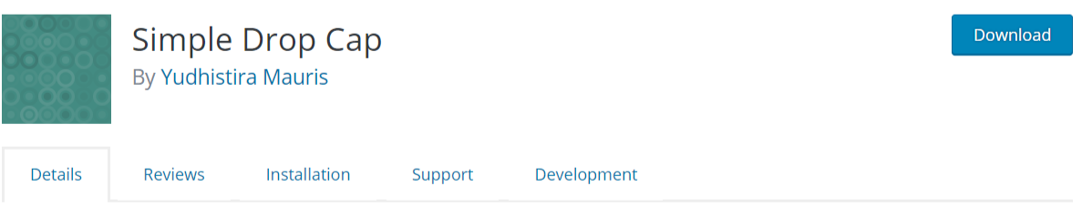 Simple Drop Cap — 타이포그래피 WordPress 플러그인 Simple Drop Cap — Typography WordPress Plugins