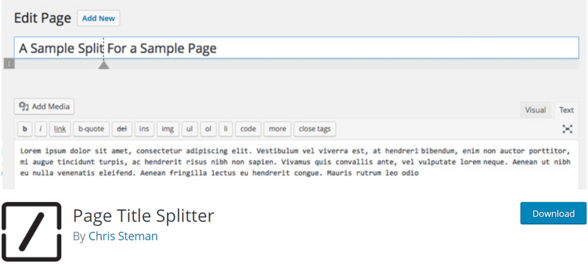 페이지 제목 스플리터 — 타이포그래피 WordPress 플러그인 Page Title Splitter — Typography WordPress Plugins