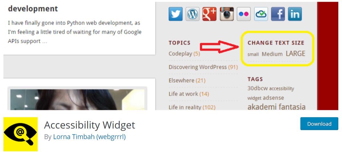 접근성 위젯 — 타이포그래피 WordPress 플러그인 Accessibility Widget — Typography WordPress Plugins