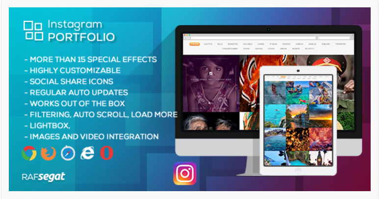 محفظة Instagram - ملحقات WordPress Instagram Instagram Portfolio - WordPress Instagram Plugins